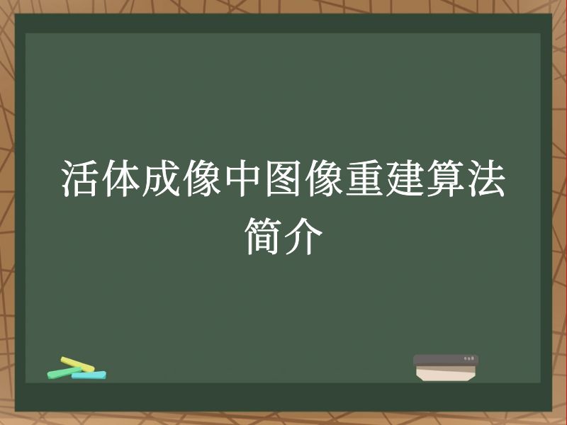 活体成像中图像重建算法简介