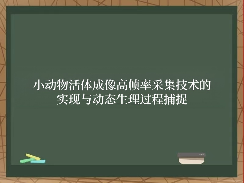 小动物活体成像高帧率采集技术的实现与动态生理过程捕捉